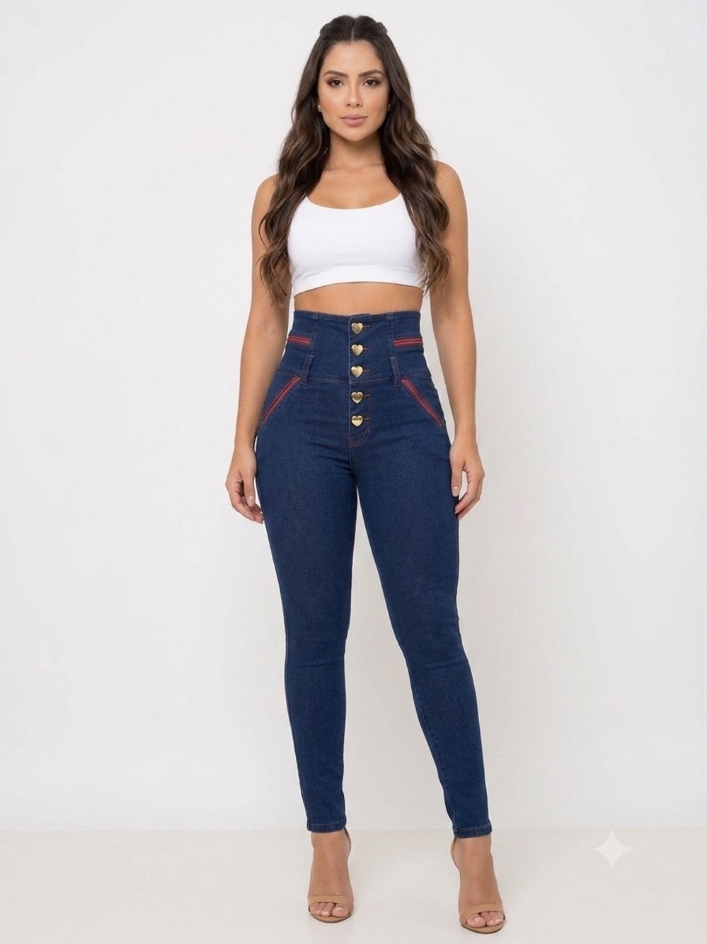 NWT High-Waist Colombian extra stretch Dark Blue Skinny Jeans Size 10